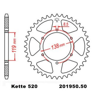Kettensatz geeignet fr Husaberg FC 501 97-99  Kette RK 520 XSO 120  offen  15/50
