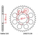 Steel rear sprocket with pitch 520 and 39 teeth JTR273.39