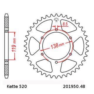 Kettensatz geeignet fr Husaberg FE 600 96-99  Kette RK 520 XSO 120  offen  14/48