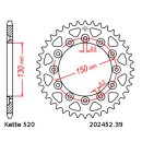 Steel rear sprocket with pitch 520 and 39 teeth JTR2452.39