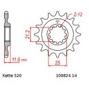 Chain and Sprocket Set compatible for Husqvarna TE 510 05-06, chain RK 520 EXW 116, open, GOLD, 14/50