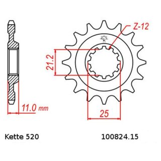 Kettensatz geeignet fr Husqvarna SM 610 ie 08-09  Kette RK 520 XSO 112  offen  15/43