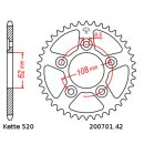 Steel rear sprocket with pitch 520 and 42 teeth JTR701.42