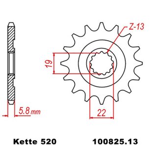 Kettensatz geeignet fr Husqvarna TC 250 Cross 09-12  Kette RK 520 XSO 112  offen  13/50