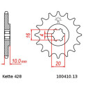 Chain and Sprocket Set compatible for Hyosung RT 125 D Karion Citytrail 08-17 chain RK PC 428 SB 130 open13/48