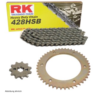 Kettensatz geeignet für Hyosung XRX 125 Super Motard 07-14 Kette RK 428 HSB 132 offen 14/46/ALU