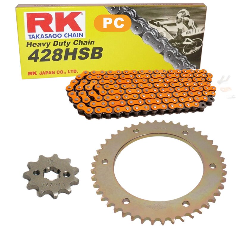 Chain and Sprocket Set Hyosung XRX 125 Super Motard 07-14 chain RK PC