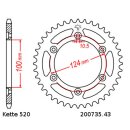 Steel rear sprocket with pitch 520 and 43 teeth JTR735.43