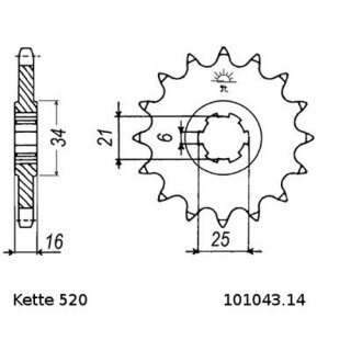 Kettensatz geeignet fr Kymco Venox 250 04-10  Kette RK 520 XSO 110  offen  14/39
