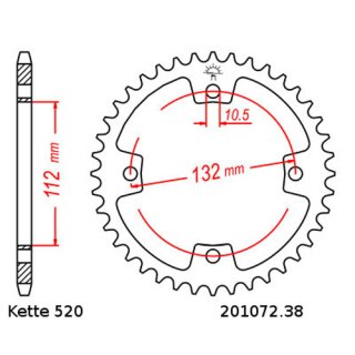 Kettensatz geeignet fr Kymco MAXXER 250 08-14  Kette RK 520 XSO 94  offen  14/38