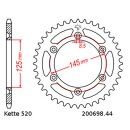 Steel rear sprocket with pitch 520 and 44 teeth JTR698.44