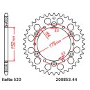 Steel rear sprocket with pitch 520 and 44 teeth JTR853.44