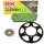 Chain and Sprocket Set compatible for Peugeot XPS 125 06  chain RK CG 428 HSB 124  open  GREEN  14/48