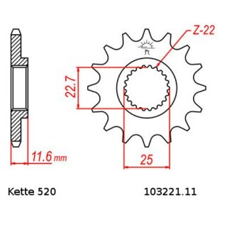 Kettensatz geeignet fr Polaris Trail Boss 330 03-10  Kette RK GB 520 XSO 78  offen  GOLD  11/40