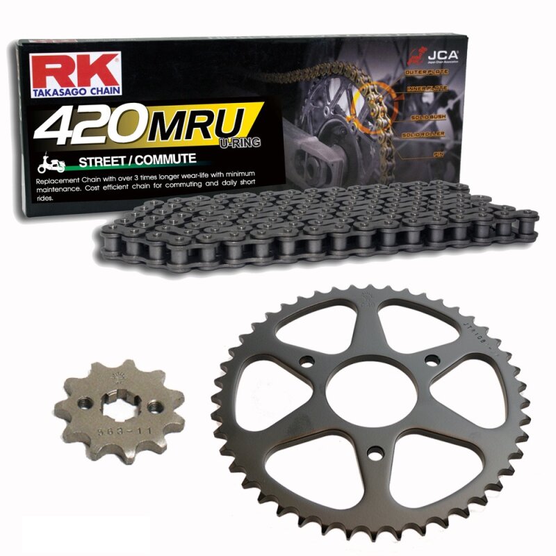 Chain And Sprocket Set Rieju Rs 2 Matrix 50 04 09 Chain Rk 4 Mru 1