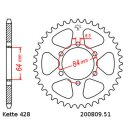 Kettensatz geeignet für Kreidler Supermoto 125 DT 06-07  Trommelbremse  Kette RK PC 428 HSB 136  offen  ORANGE  15/51