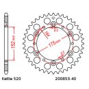 Chain and Sprocket Set compatible for Kreidler Mustang 170 Utility 04-06, chain RK GB 520 MXU 94, open, G