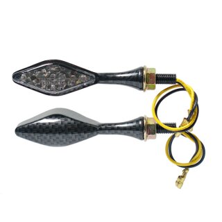 LED Diamond 1 Stck  lang Rauchglas w-carbon fr vorne rechts und hinten links