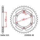 Steel rear sprocket with pitch 520 and 48 teeth JTR808.48