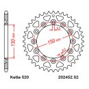 Steel rear sprocket with pitch 520 and 52 teeth JTR2452.52