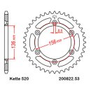 Steel rear sprocket with pitch 520 and 53 teeth JTR822.53