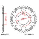 Steel rear sprocket with pitch 525 and 43 teeth JTR1489.43