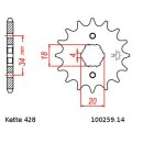 Kettensatz geeignet für Daelim VT 125 98-02 Kette RK...