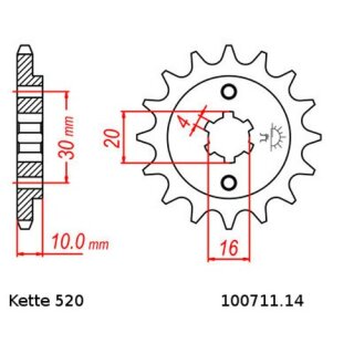 Kettensatz geeignet fr Cagiva Mito 125 04-13  Kette RK 520 XSO 116  offen  14/43