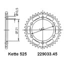 Steel rear sprocket with pitch 525 and 45 teeth Esjot...