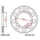 Chain and Sprocket Set compatible for  Derbi Cross City 125 07-08  Chain RK 428 KRO 134  open  15/50