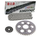 Chain and Sprocket Set compatible for Aprilia Classic 125 95-00 Chain DID 520 ZVM-X 112 open 15/40