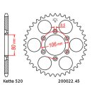 Chain and Sprocket Set compatible for Aprilia MX125 04-07 chain DID 520 VX3 112 open 15/45