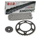 Chain and Sprocket Set compatible for Aprilia MX125 04-07 Chain DID 520 ZVM-X 112 open 15/45