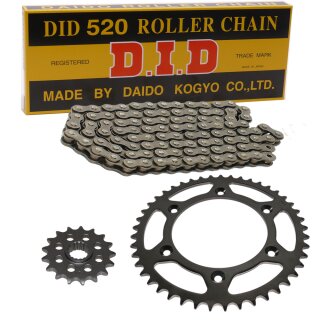 Chain and Sprocket Set compatible for Aprilia MX125 04-07 chain DID 520 112 open 15/45