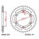 Steel rear sprocket with pitch 525 and 47 teeth JTR1821.47