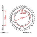Steel rear sprocket with pitch 525 and 48 teeth JTR300.48
