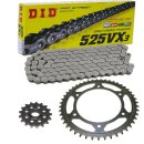 Chain and Sprocket Set compatible for BMW F650GS 09-12 chain DID 525 VX3 116 open 17/41