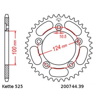 Kettensatz geeignet für Ducati Superbike 749 S 03-07 Kette DID 525 ZVM-X 96 offen 14/39