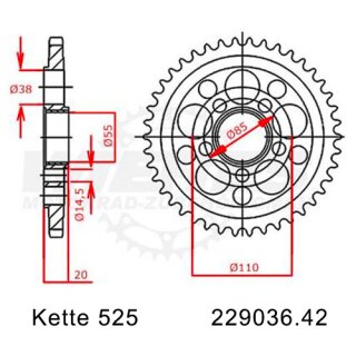 Kettensatz geeignet für Ducati Monster 996 S4R 04-06 Kette DID 525 ZVM-X 104 offen 15/42