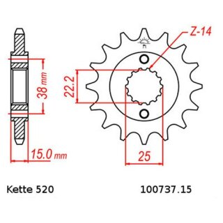 Kettensatz geeignet für Ducati Paso 907 Sports 90-93 Kette DID 520 ZVM-X 108 offen 15/40