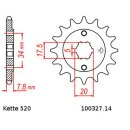 Chain and Sprocket Set compatible for Honda VT125C Shadow 99-06 Chain DID 520 ZVM-X 112 open 14/41