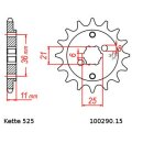 Kettensatz geeignet für Honda XBR500 44PS 85-86 Kette DID 525 VX3 106 offen 15/36
