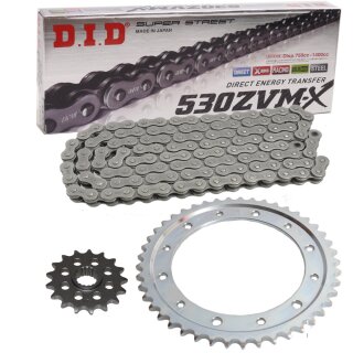 Chain and Sprocket Set compatible for Honda CBR600F 87-90 chain DID 530 ZVM-X 110 open 15/43