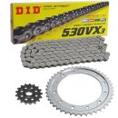 Chain and Sprocket Set compatible for Honda CBR600F 87-90 chain DID 530 VX3 110 open 15/43