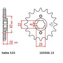 Kettensatz geeignet für Honda NX650 Dominator 1988 Kette DID 520 VX3 108 offen 15/45