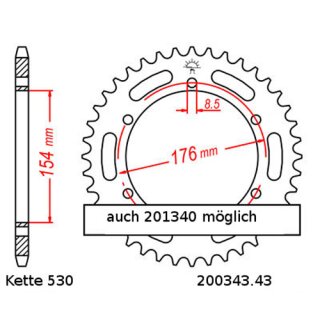 Kettensatz geeignet fr Honda VFR750F 90-97 Kette DID 530 VX3 112 offen 16/43