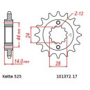 Chain and Sprocket Set compatible for Honda VT750DC Black Widow 00-03 chain DID 525 ZVM-X 124 open 17/42