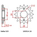 Chain and Sprocket Set compatible for Honda XRV750 Africa Twin 93-01 chain DID 525 ZVM-X 124 open 16/45