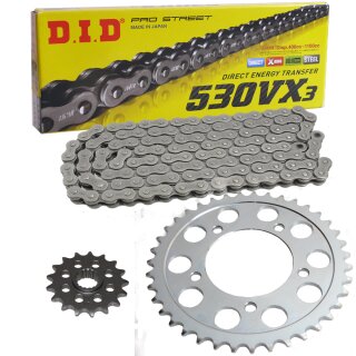 Chain and Sprocket Set compatible for Honda CBR900RR Fireblade 92-95 chain DID 530 VX3 108 open 16/42