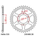 Steel rear sprocket with pitch 530 and 38 teeth JTR488.38